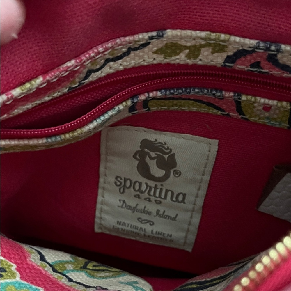Spartina 449 Floral Crossbody Bag - Tan and Pink - Picture 6 of 8
